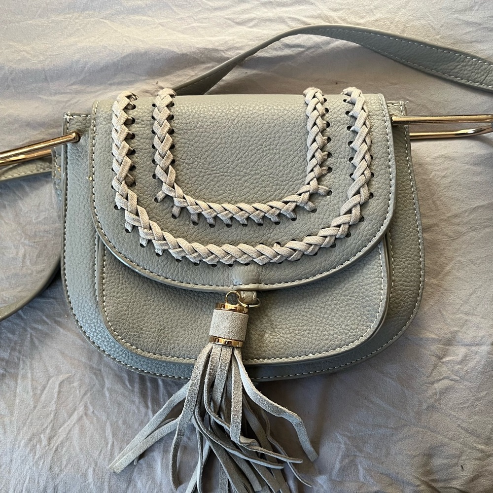 Elegant Gray Braided Women's Bag